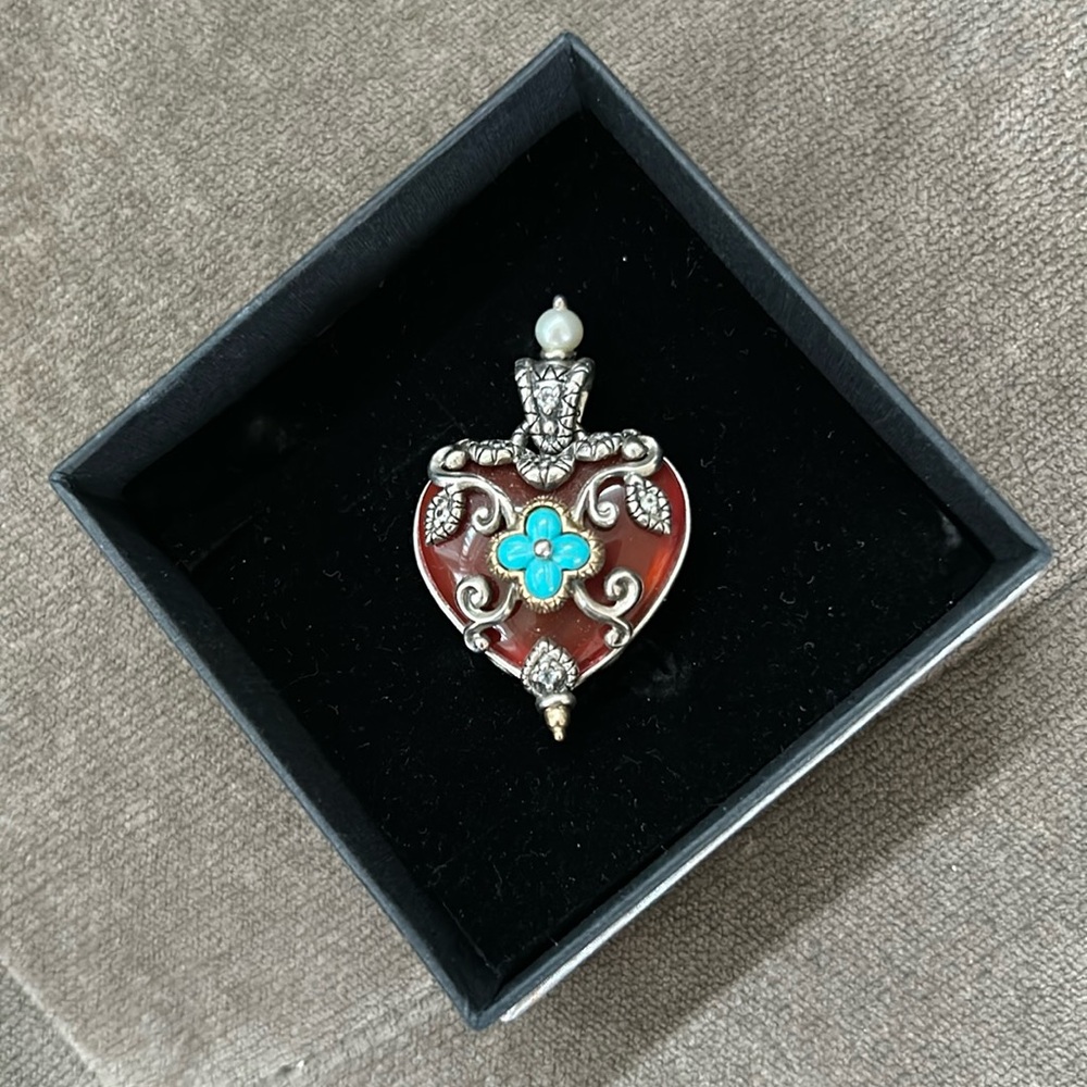 Barbara Bixby Heart Enhancer Carnelian Turquoise and Pearl